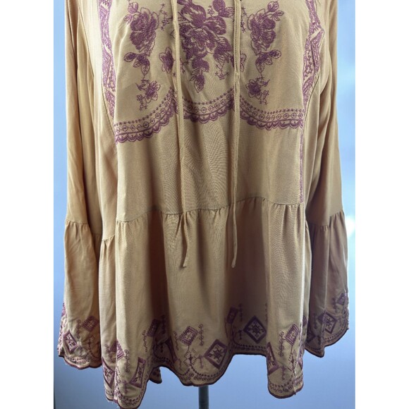 NWOT Cato Bohemian Peasant Festival Babydoll Blouse Bell Sleeve Plus Size 22 24 - Picture 7 of 14